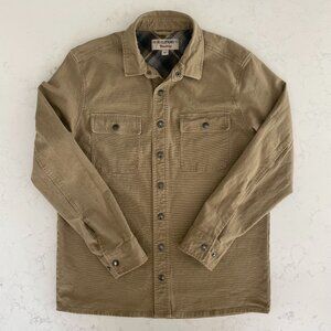 The B.C. Clothing Co Heritage Snap Up Collared Neutral Cotton Shirt Jacket Tan S